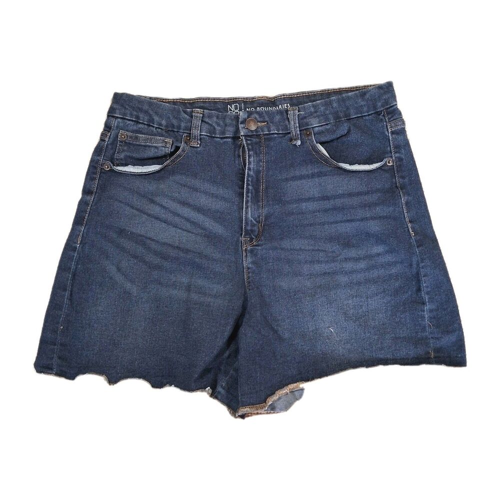 No Boundaries Junior Women’s Size 15 Dark Wash Denim Jean Cutoff Shorts High...